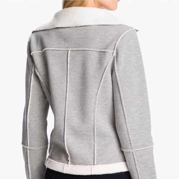 Michael Kors Faux Shearling Moto Inspired Asymmetrical Zipper Jacket Siz… - Picture 2 of 13